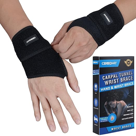 CERBONNY Carpal Tunnel Wrist Brace,2Pack Wrist